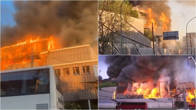 Zjarr masiv në një fabrikë të Parisit, dëshmitarët publikojnë pamjet